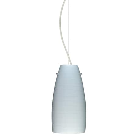 Besa Lighting Tao 10 Cord Pendant, Chalk, Satin Nickel Finish, 1x9W LED 1KX-1512KR-LED-SN